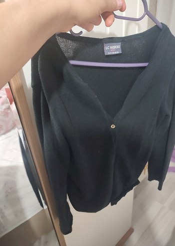 LC Waikiki Siyah V Yaka Triko Hirka