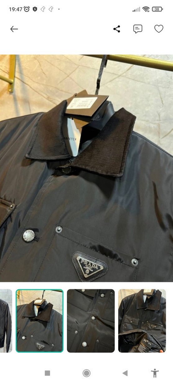 Prada Siyah Deri Görünümlü Ceket — görsel 2/3