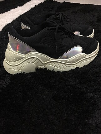 Nike Tonny Black Yüksek taban hologram detaylı spor ayakkabı