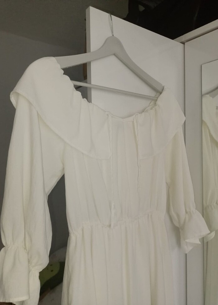 TRENDYOL MİLLA BEYAZ ELBİSE S-M UYUMLU - Görsel 2