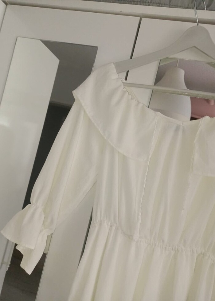 TRENDYOL MİLLA BEYAZ ELBİSE S-M UYUMLU - Görsel 3