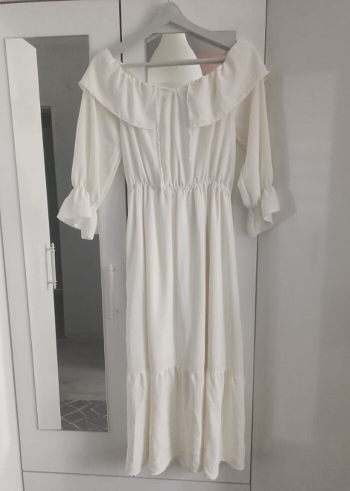 TRENDYOL MİLLA BEYAZ ELBİSE S-M UYUMLU - Görsel 5