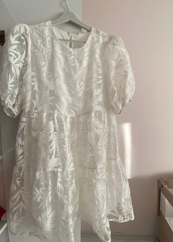 Bohem Kadın Uzun Beyaz Mini Elbise - Görsel 2