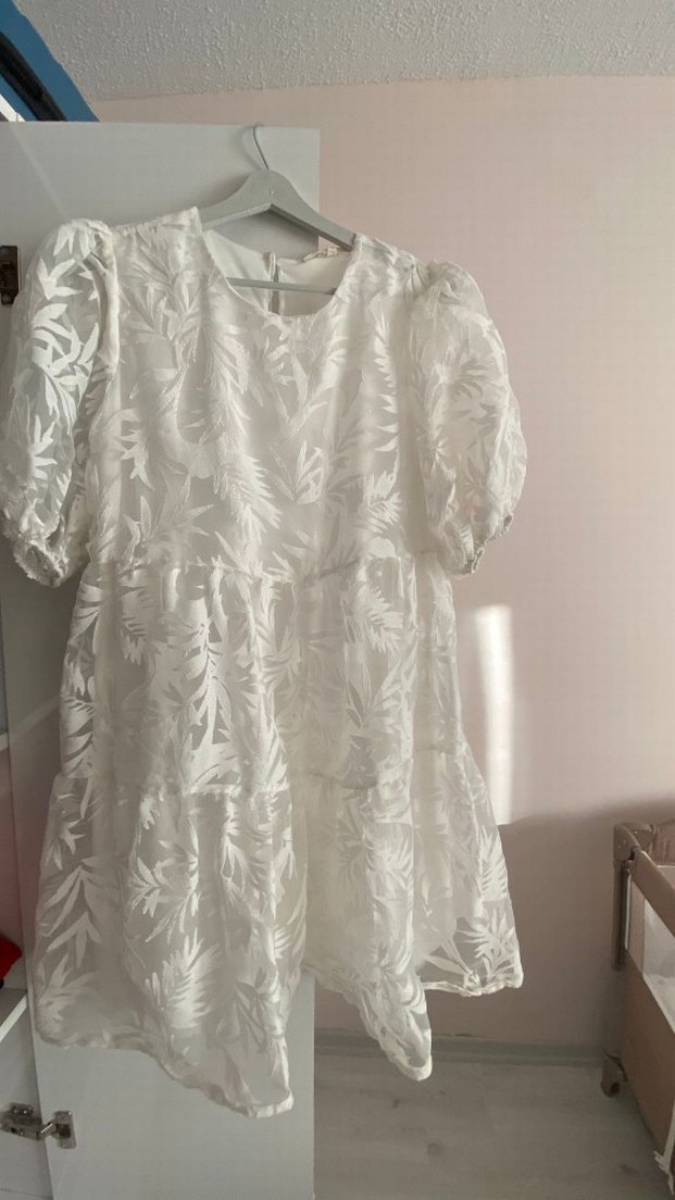 Bohem Kadın Uzun Beyaz Mini Elbise - Görsel 2