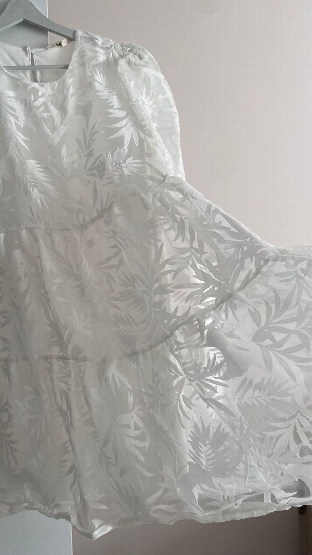 Bohem Kadın Uzun Beyaz Mini Elbise - Görsel 5