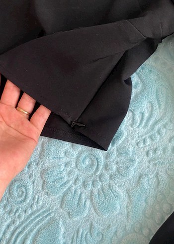 Siyah Drapeli Uzun Kollu Mini Bluz - Görsel 5