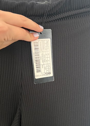 s Beden Siyah Kadın Uzun Kumaş Pantolon ve Üst