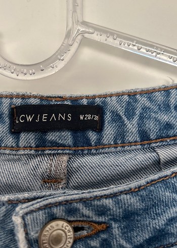 28 Beden Kadın Mavi Bol Kesim Denim Pantolon