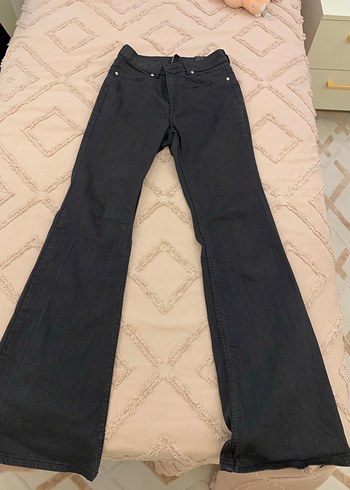 H&M Retro Siyah Denim İspanyol Paca Jean