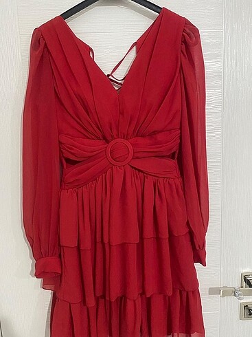 Kırmızı Kına Gece Elbisesi