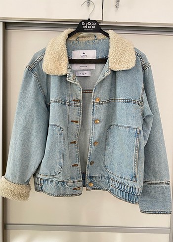 Peluş Detaylı Mavi Kadın Kot Ceket colins