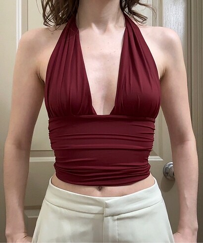 Zara Etiketli zara bordo bluz