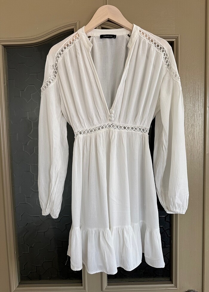 Trendyol milla beyaz plaj elbisesi pareo - Görsel 3