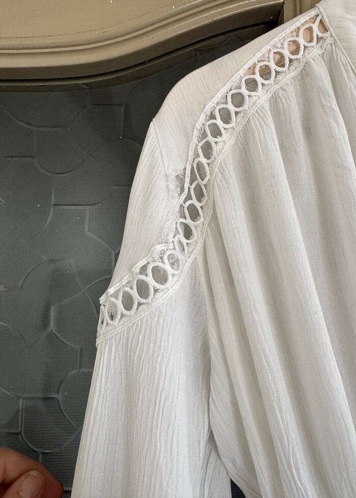 Trendyol milla beyaz plaj elbisesi pareo - Görsel 5