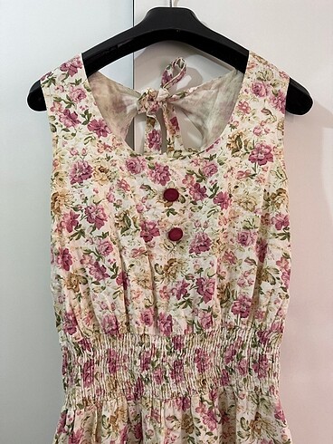 Zara Koton pembe çiçekli elbise