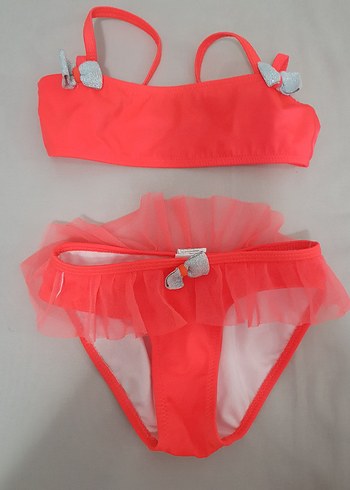 Kız Çocuk Kırmızı Fırfırlı Bikini