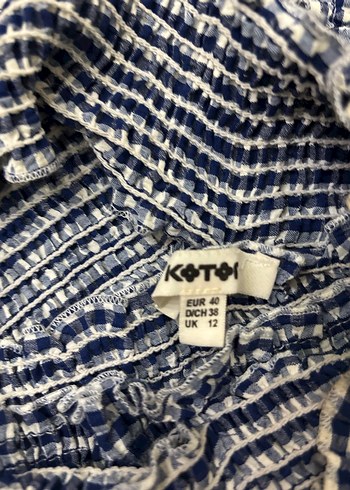 Mavi Pileli Straplez Mini Bluz - Görsel 2