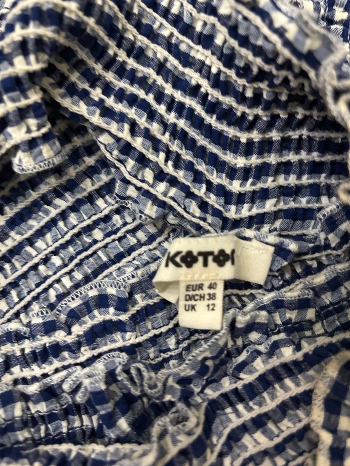 Mavi Pileli Straplez Mini Bluz - Görsel 2