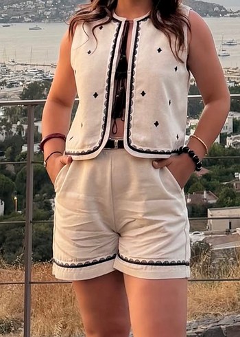 Zara Ekru Bohem Sort Takim