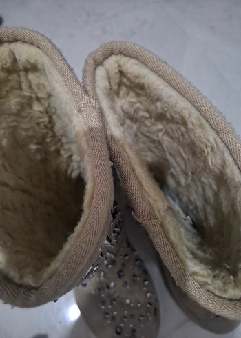Ugg Bej Süet Kürklü Bohem Kadın Çizme