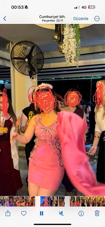Diğer Pembe sırtı açık elbise