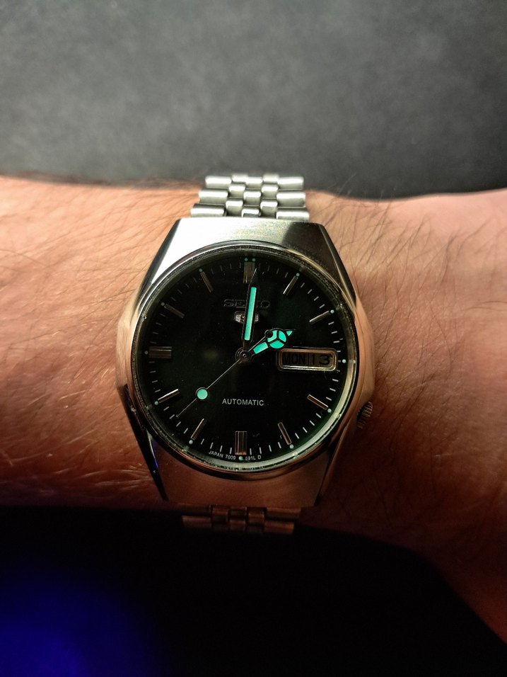 Koleksiyonluk Yeşil Kadran Seiko 5 Automatic 7009 Kalibre — görsel 7/12