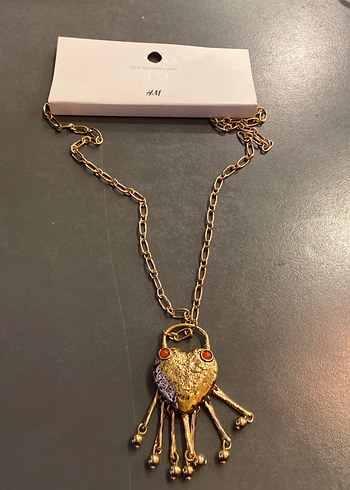 H&M Altin Kalp Kolye Vintage Ve Bohem Siklik