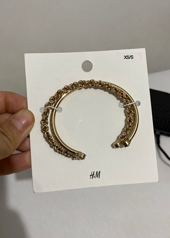 H&M Altin Zincirli Cuff Bileklik