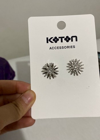 Koton Gumus Tasli Yildiz Kupe Cifti