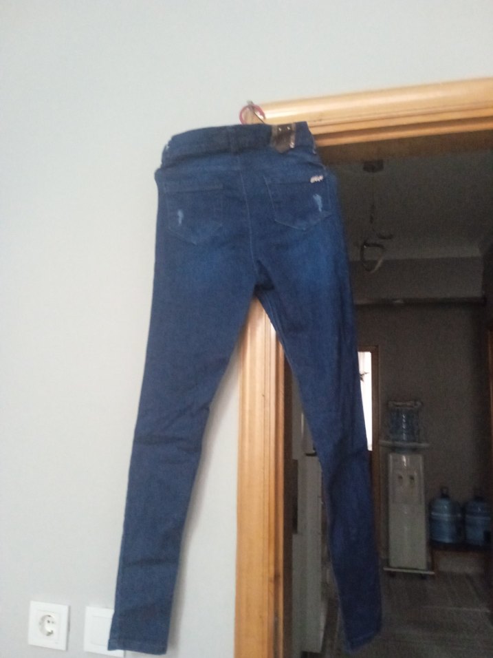 Koyu Mavi Dar Paça Yıkamalı Denim Jean — görsel 5/9