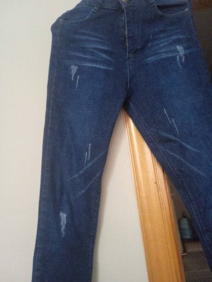 Koyu Mavi Dar Paça Yıkamalı Denim Jean — görsel 3/9