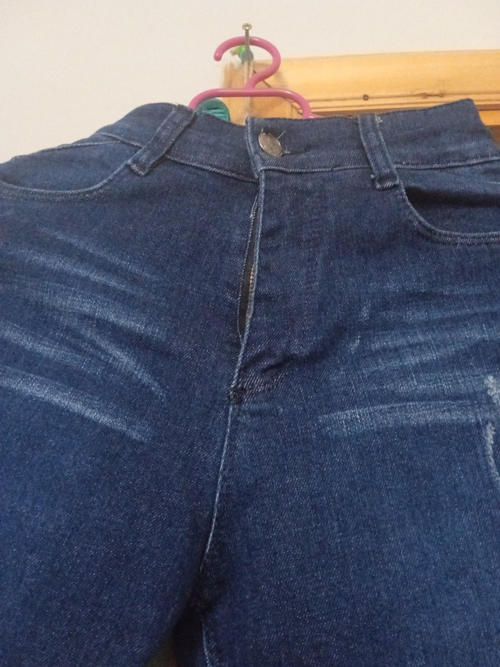 Koyu Mavi Dar Paça Yıkamalı Denim Jean — görsel 2/9