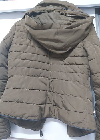 Zara haki Kürklü Kadın Kışlık Mont - Görsel 4