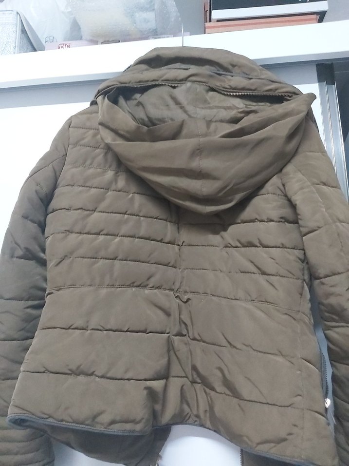 Zara haki Kürklü Kadın Kışlık Mont - Görsel 3