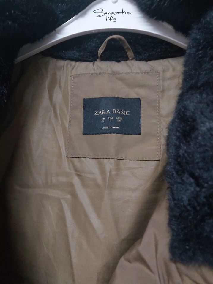 Zara haki Kürklü Kadın Kışlık Mont - Görsel 2