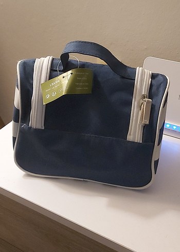 Koyu lacivert Fermuarlı Kadın Makyaj Çantası - Görsel 2