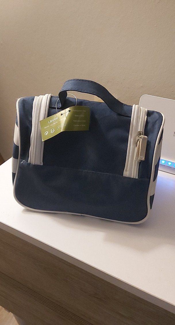 Koyu lacivert Fermuarlı Kadın Makyaj Çantası - Görsel 2