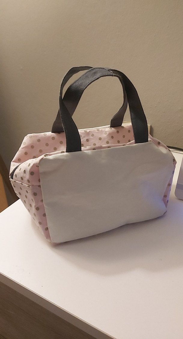 toz pembe puantiyeli Kadın Makyaj Çantası - Görsel 2