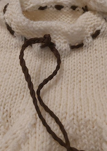 Kız Çocuk Bohem Tarz Örgü Beyaz Hırka - Görsel 5