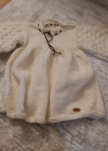 Kız Çocuk Bohem Tarz Örgü Beyaz Hırka - Görsel 3