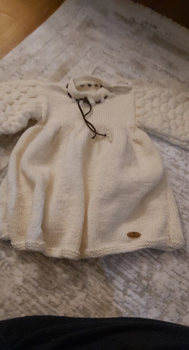 Kız Çocuk Bohem Tarz Örgü Beyaz Hırka - Görsel 3