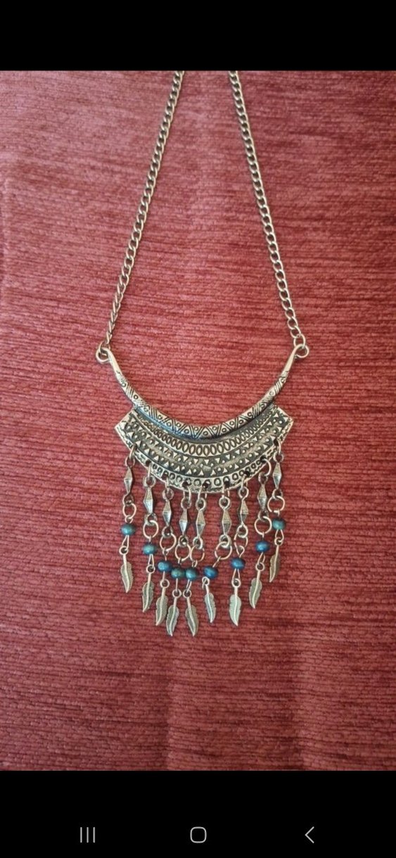 Uzun Zincir Detaylı Bohem Kadın Kolye - Görsel 3