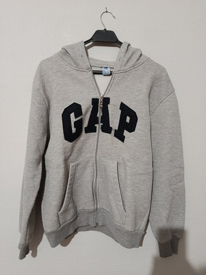 Gri Kapüşonlu Fermuarlı Sweatshirt — görsel 2/8