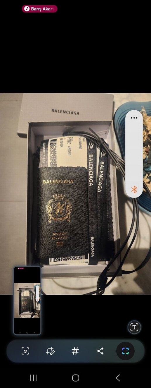 Balenciaga Altın Baskılı Fermuarlı Erkek Kartlık - Görsel 2