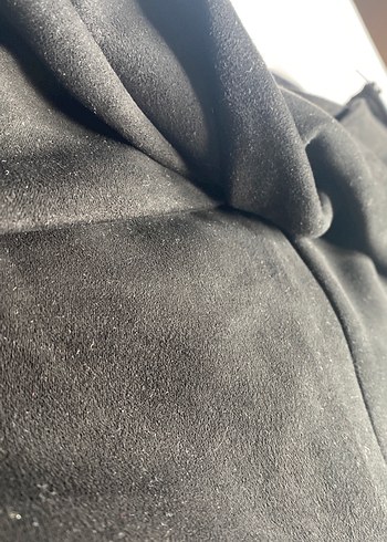 xs Beden Siyah Süet Kemer Detaylı Kadın Pantolon