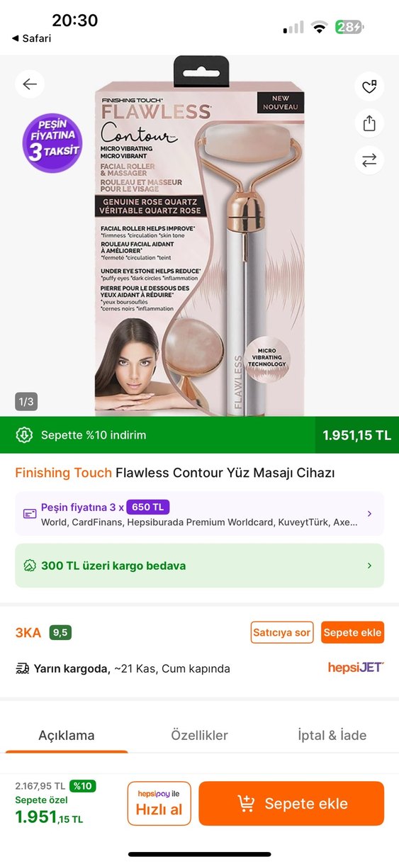 Gerçek Pembe Kuvars Yüz Masaj Aleti - Görsel 2