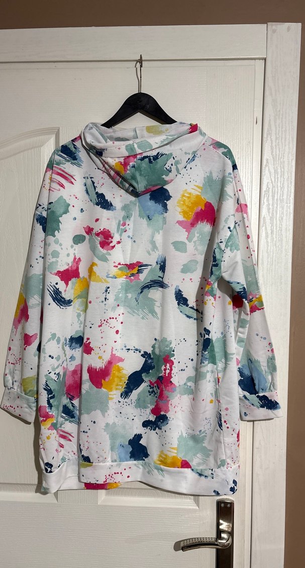 Kadın Çok Renkli Tie-Dye Kapüşonlu Sweatshirt - Görsel 3