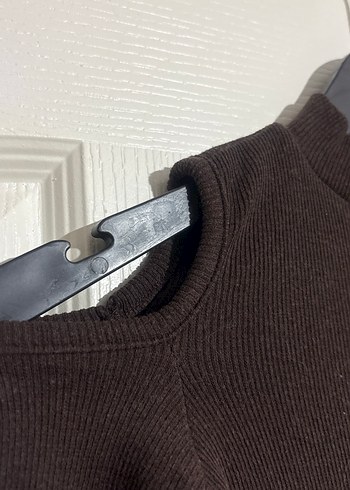 Siyah Uzun Kollu Fitted Midi Triko Elbise - Görsel 2