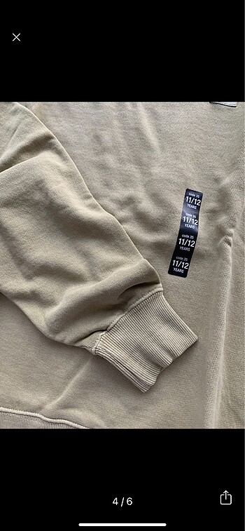 11-12 Yaş Beden 11/12 yaş Zara etiketli sweat