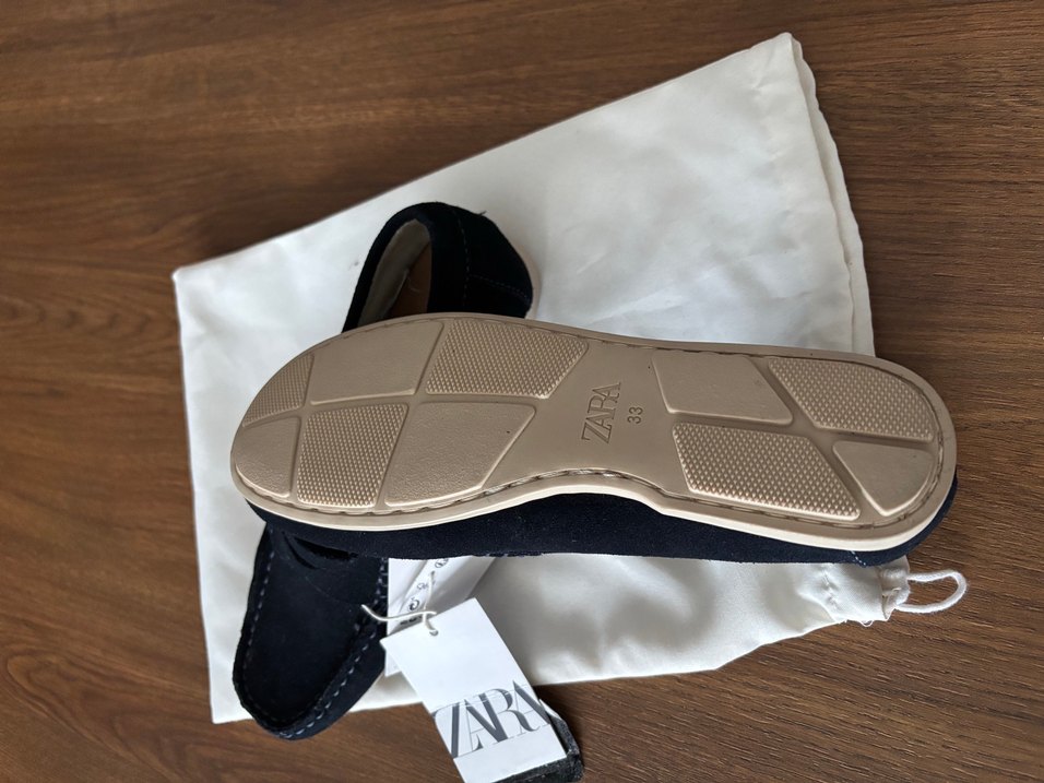 Zara marka Lacivert Süet Erkek Loafer - Görsel 4